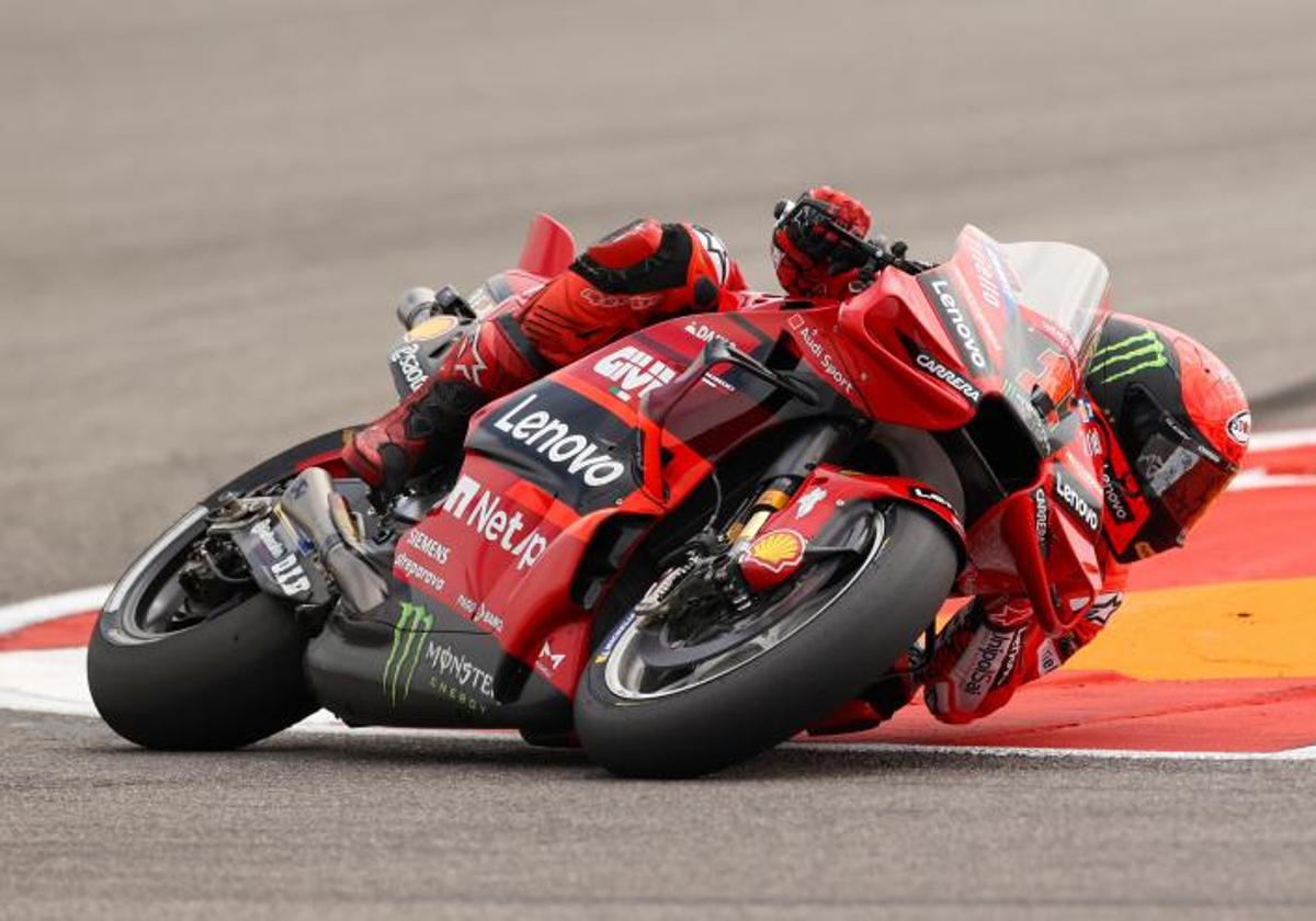 Bagnaia durante la clasificación en Austin