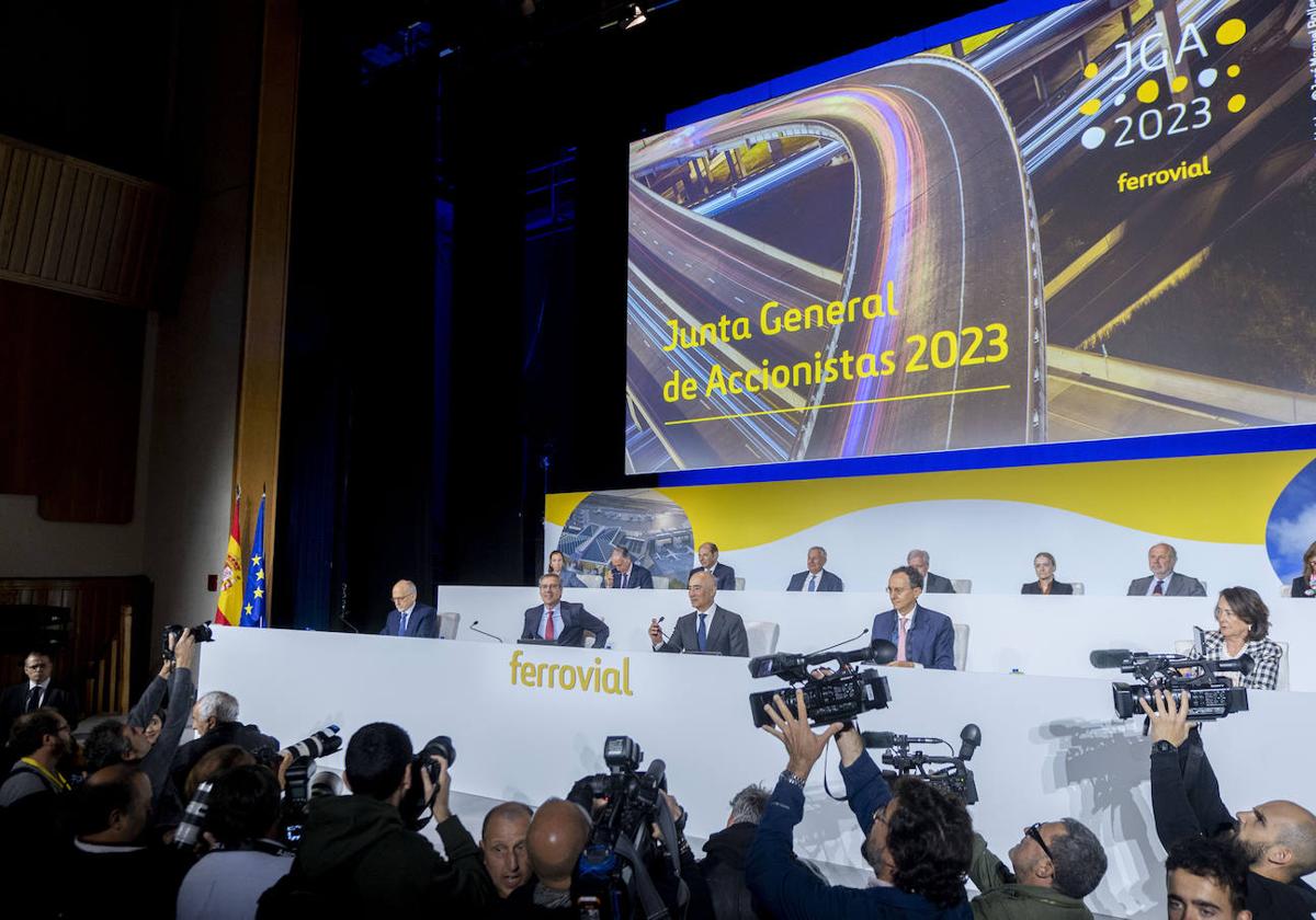 Junta de accionistas de Ferrovial, el pasado jueves 13 de abril en Madrid.