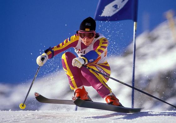 Blanca Fernández Ochoa, en un slalom con la selección española.