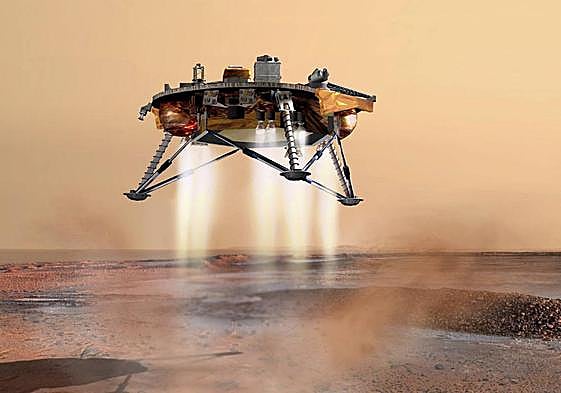 Fotomontaje de un amartizaje.