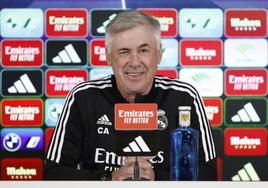 Carlo Ancelotti, durante la rueda de prensa.