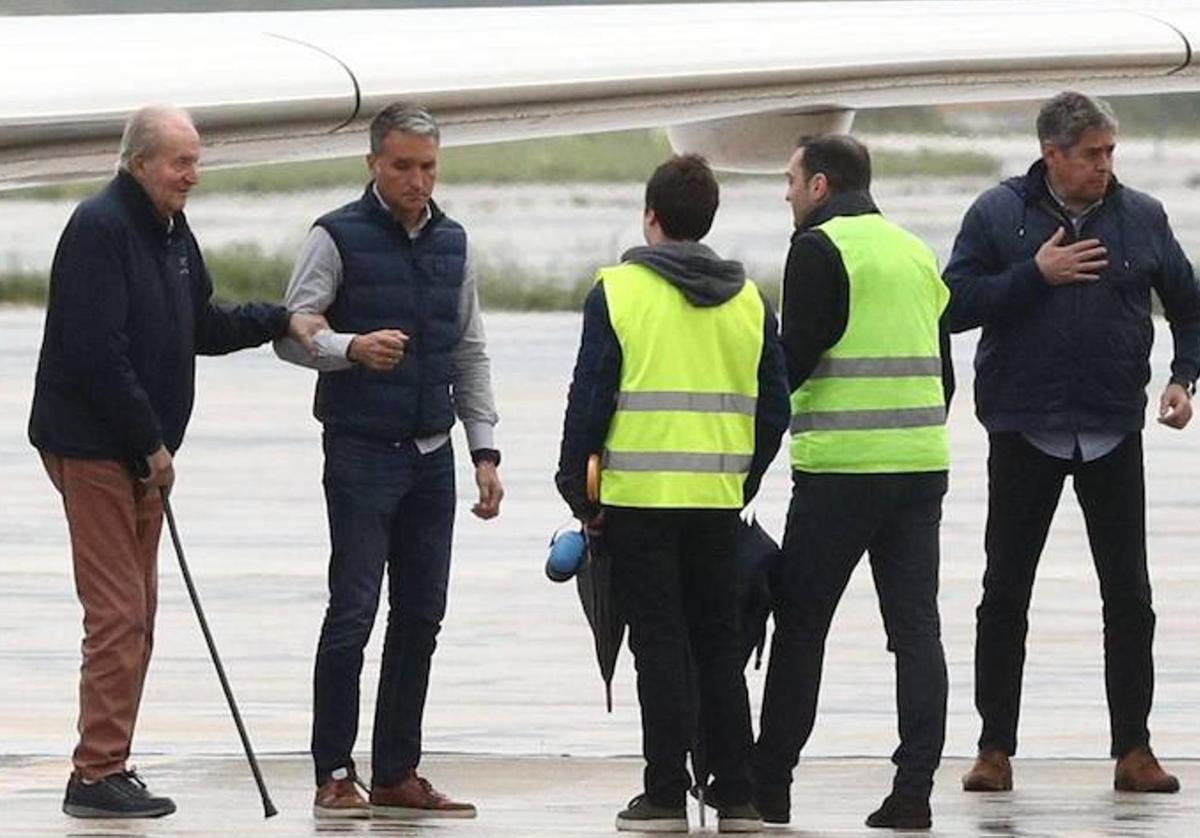 El rey emérito, a su llegada ayer a Vitoria