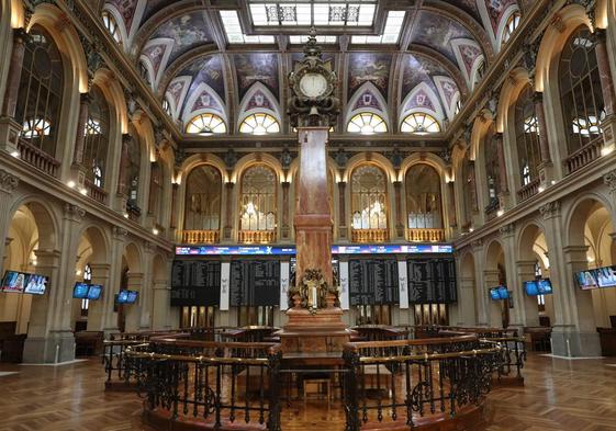 Interior de la Bolsa de Madrid.