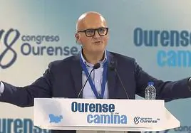 Manuel Baltar en el acto en el que fue reelegido presidente del PP de Ourense en 2021.