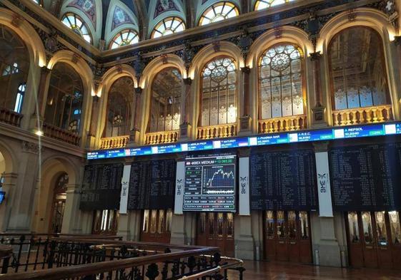 Interior de la Bolsa de Madrid.