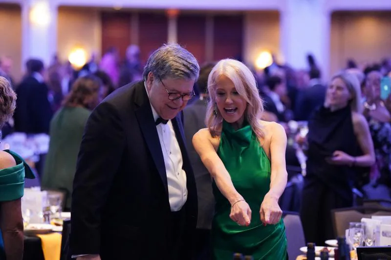 Attorney General William Barr discusses the details of the dinner with former adviser to Donald Trump's former cabinet, Kellyanne Conway
