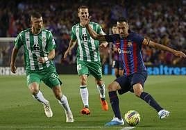 Busquets, durante el partido el Barça-Betis.