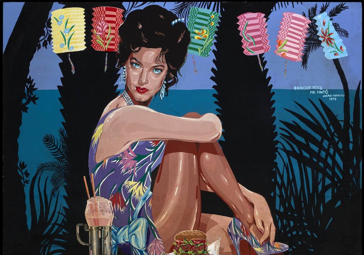 Ava Gardner en una de las pinturas de Las Costus para el legendario bar La Vía Láctea, uno de los santuarios de La Movida.