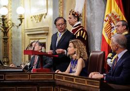 Gustavo Petro interviene en el Congreso de los Diputados.