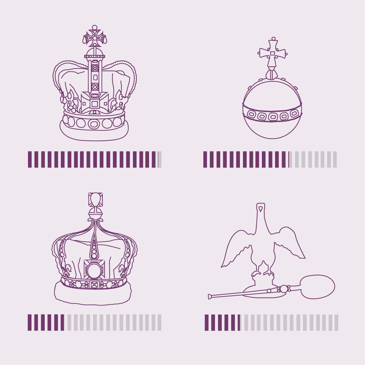 El peso de la Corona británica: kilos de oro, plata y piedras preciosas