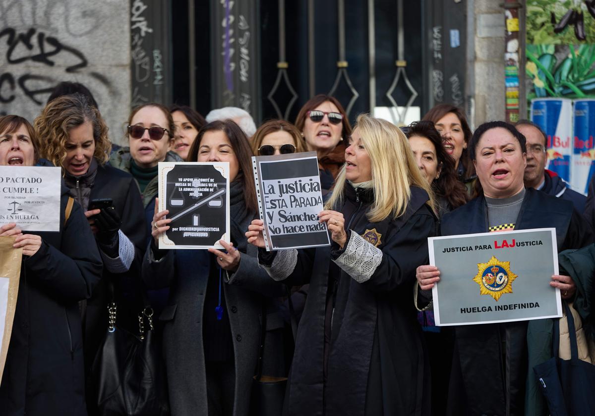 Manifestación de los letrados de justicia el pasado febrero.