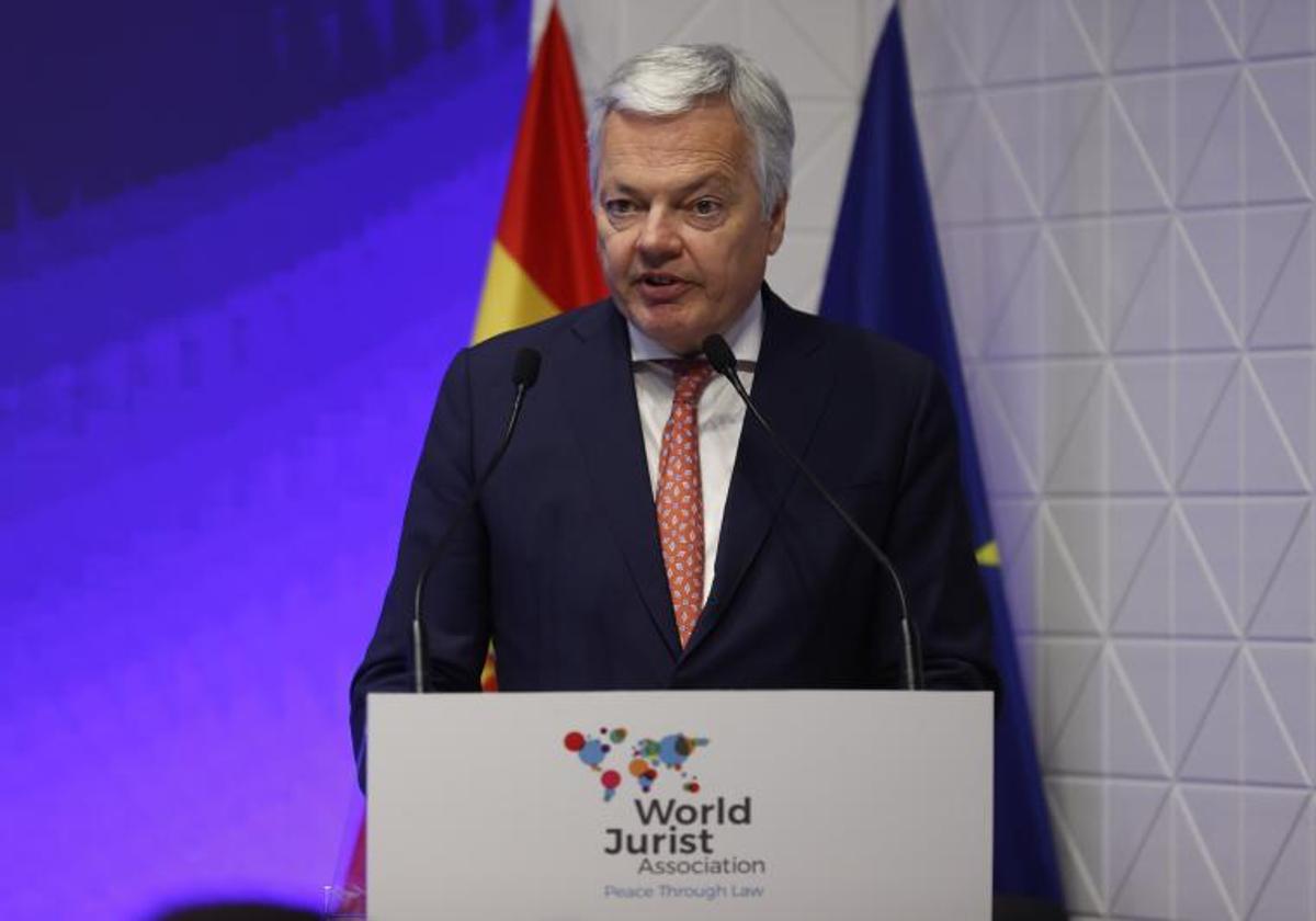 Reynders y Felipe VI, jefe del Estado del que forma parte el Poder Judicial, coincidieron en un acto en Madrid organizado por la World Jurist Association (WJA).