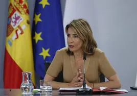 La ministra de Transportes, Movilidad y Agenda Urbana, Raquel Sánchez, tras el Consejo de Ministros.
