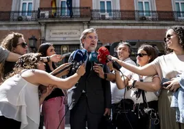 El portavoz de la asociación de jueces APM, Juan José Cabornero, este miércoles antes de la reunión en el Ministerio de Justicia.