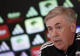 Carlo Ancelotti, durante su rueda de prensa previa al Real Madrid-Getafe.