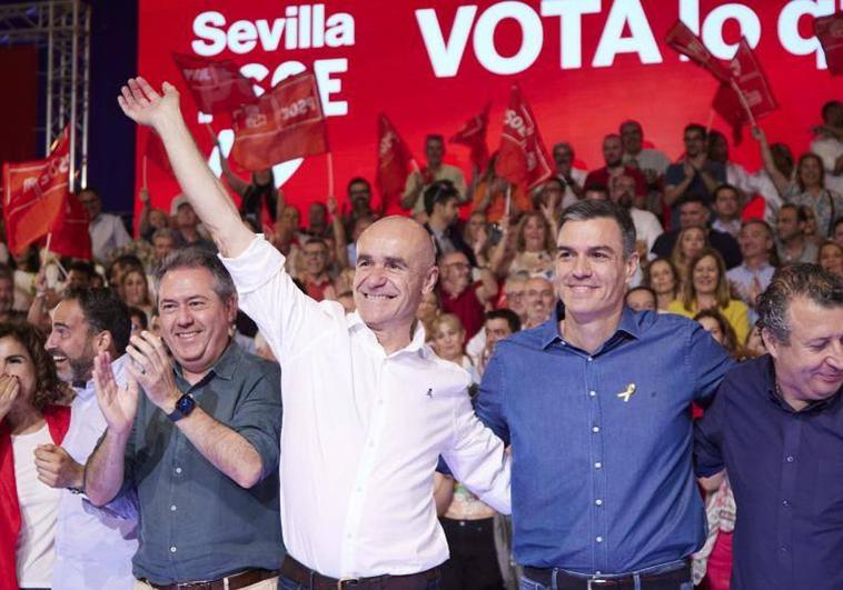 Pedro Sánchez, este sábado en un mitn del PSOE en Sevilla.