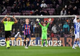 Ter Stegen durante un encuentro esta temporada