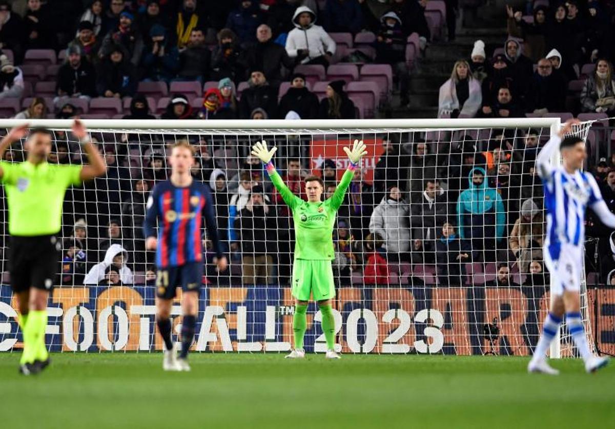 Ter Stegen durante un encuentro esta temporada