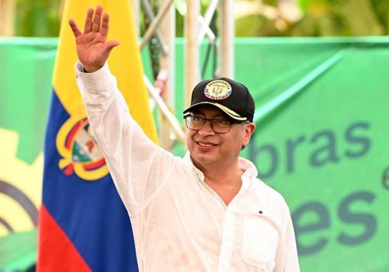 El presidente colombiano, Gustavo Petro, durante un encuentro con agricultores en la región de Nariño el pasado sábado.