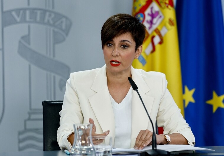 La portavoz del Ejecutivo, Isabel Rodríguez, durante su comparecencia este martes en el Palacio de la Moncloa
