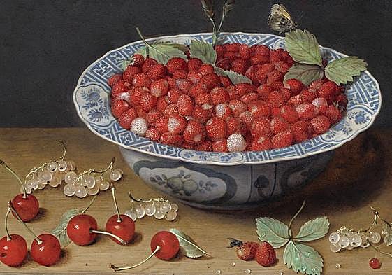 Bodegón con fresas, cerezas y porcelana china (Jacob van Hulsdonck).