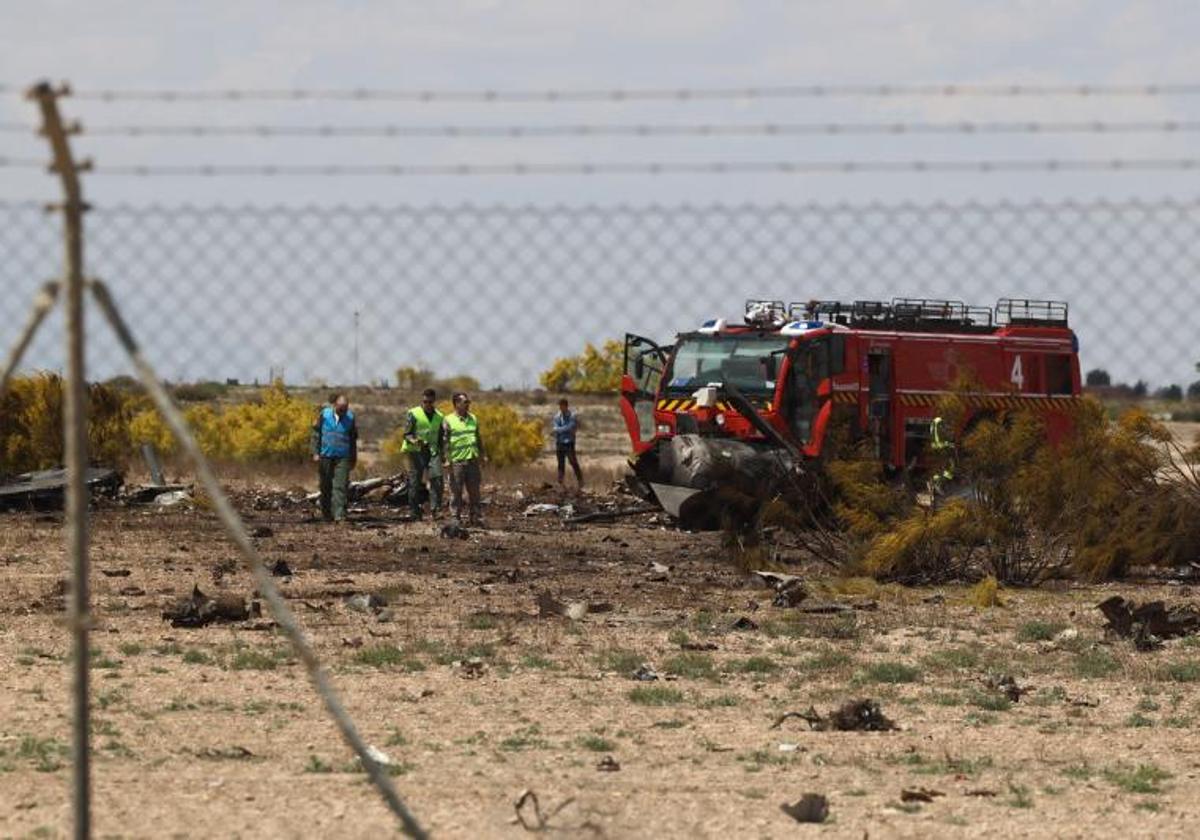 Un F-18 del Ejército del Aire se estrella en la base aérea de Zaragoza