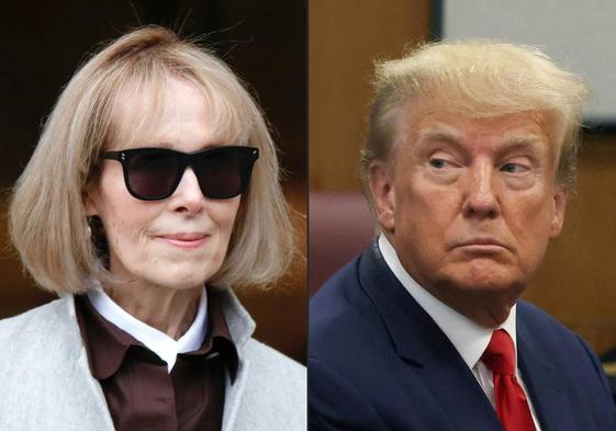 La periodista Jeane Carroll y el expresidente de EE UU Donald Trump.