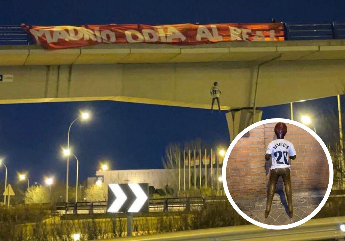 Cuatro detenidos por &#039;ahorcar&#039; un muñeco de Vinicius en un puente de Madrid