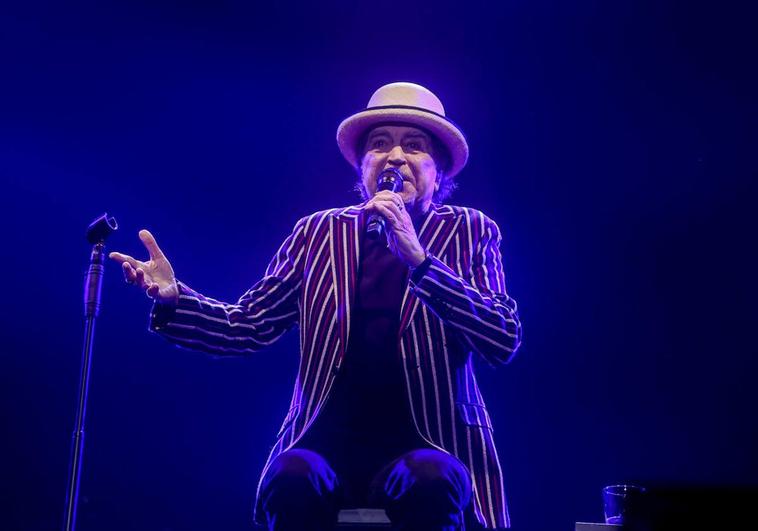 Joaquín Sabina, este martes por la noche durante su concierto en Madrud.