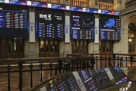 Interior de la Bolsa de Madrid.