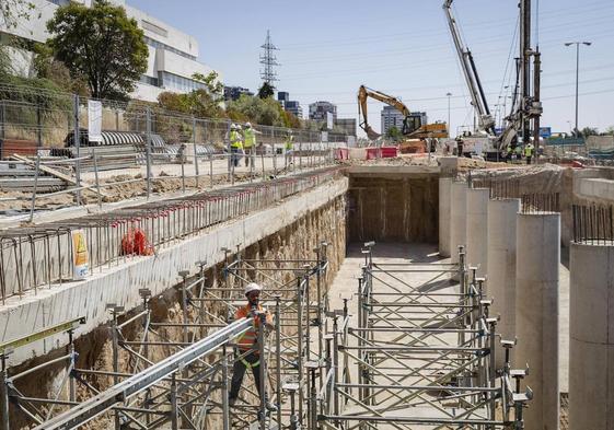 Obras de conexión del nudo norte en Madrid.