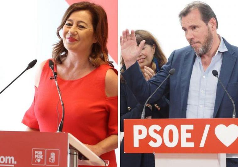 Los socialistas Francina Armegol y Óscar Puente.