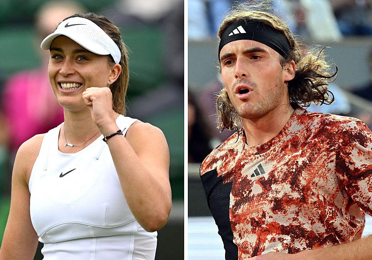 Badosa y Tsitsipás, en una imagen de achivo.