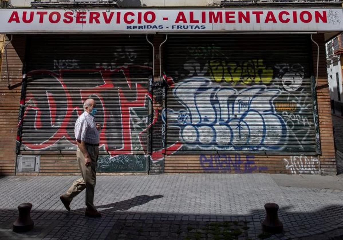 Un comercio cerrado durante la pandemia.