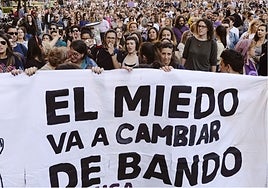 Manifestación en Valladolid contra la violación grupal cometida en sanfermines por La Manada.