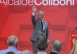 Collboni este jueves durante la presentación de su candidatura a la alcaldía de Barcelona