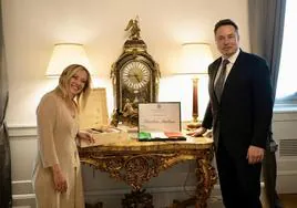 Giorgia Meloni y Elon Musk, durante su encuentro en Roma.