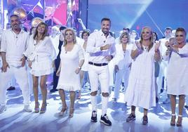 Kiko Hernández, Gema López, Carmen Borrego, Rafa Mora, Belén Esteban y Lydia Lozano.