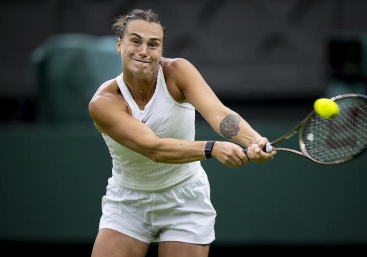 Sabalenka durante su entrenamiento este viernes.