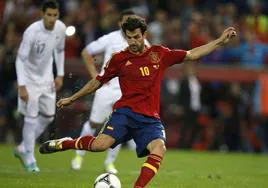 Cesc Fàbregas, defendiendo la camiseta de la selección española.