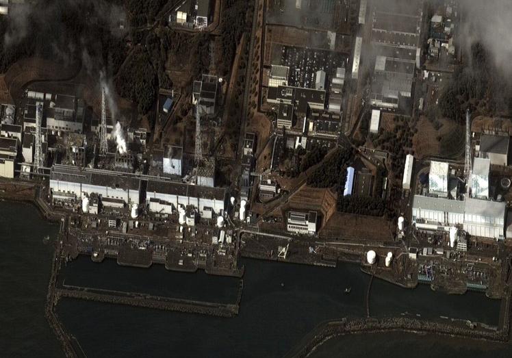 Imagen aérea de la central tras el accidente.