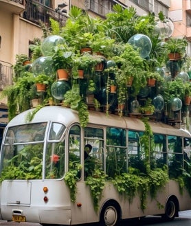 Imagen secundaria 2 - ¿Un bus o un invernadero móvil? La ingeniosa propuesta para luchar contra la contaminación en las grandes ciudades