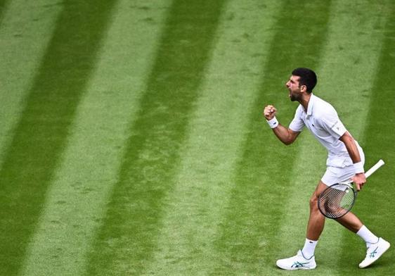 Djokovic celebra un punto durante el encuentro.