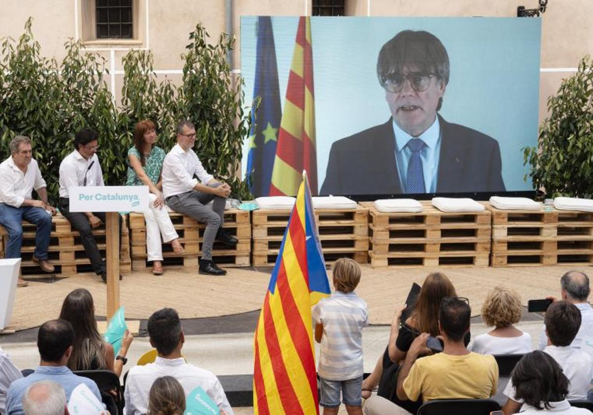 Carles Puigdemont a través de una videoconferencia