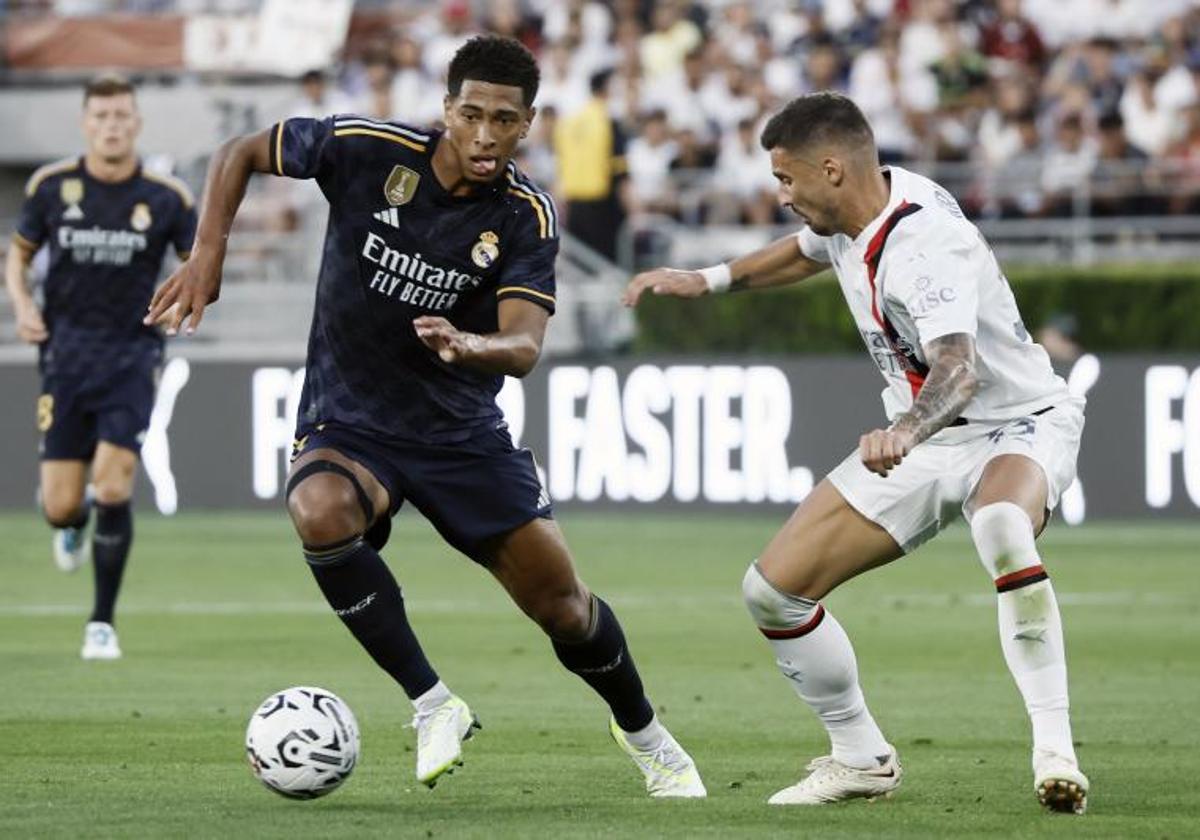 Jude Bellingham, durante el amistoso entre Real Madrid y Milan.