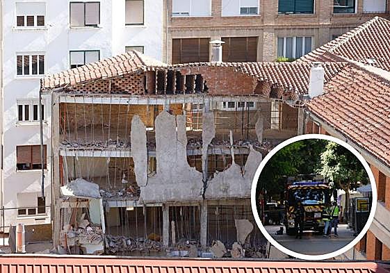 Aparece muerto el trabajador atrapado tras el derrumbe de un colegio de Logroño