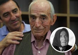 Saturnino García y José Luis Cruza, protagonistas de 'Tierra de nuestras madres', fotografiados en Bilbao.