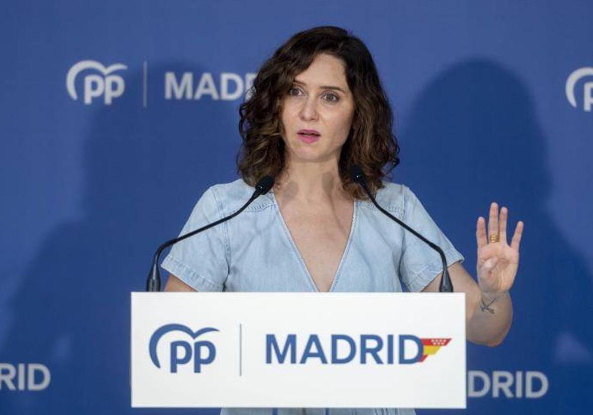 La presidenta de la Comunidad de Madrid, Isabel Díaz Ayuso.