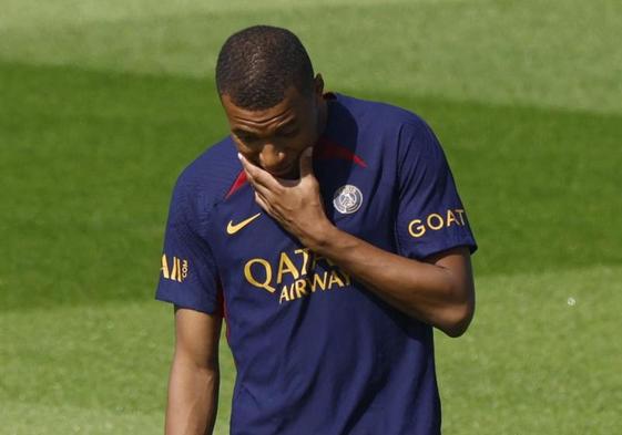 Kylian Mbappé, durante un entrenamiento en Poissy.