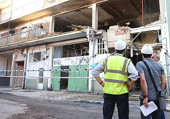 Estado en el que ha quedado el inmueble de la calle Goya afectado por la explosión.